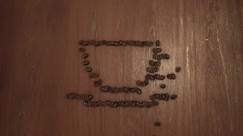 Stop Motion Roasted Coffee Cup Stock Footage 88401187