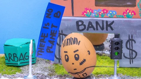 Stop motion of a scuffle between the police and some vandals Stock Footage 89903218