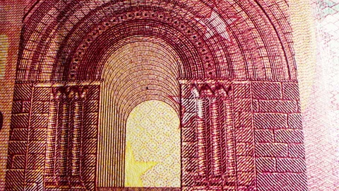 Stop Motion Texture of 100 Eu Bill. Concept - Finance Business Investment Stock Footage 226986156