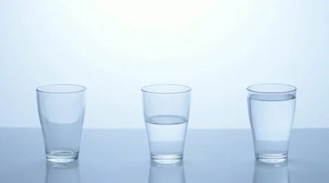 Stop Motion - Three Water Glasses - Part 1 Stock Footage 11606375