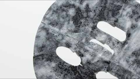 Stop motion top view bubble facial mask create bubbles Stock Footage 132794725