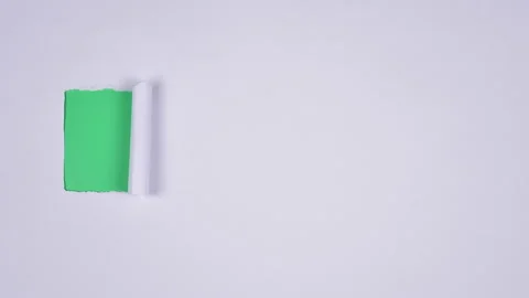 Stop motion, Torn Paper Transitions on Green Screen Background Stock Footage 197052601
