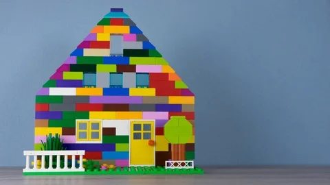 Stop Motion the tree grows near the house Stock Footage 110495912