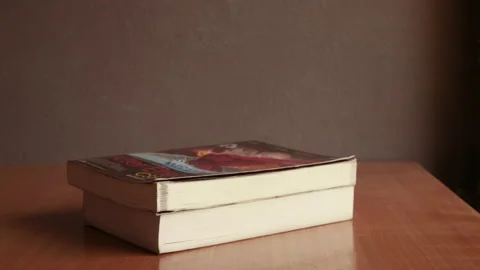 Stop motion VDO books piles. Stock Footage 130431137
