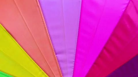 Stop motion VDO colourful of umbrella. Video stock 130541175