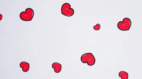 Stop motion VDO red heart in love concept. Stock Footage 130429577