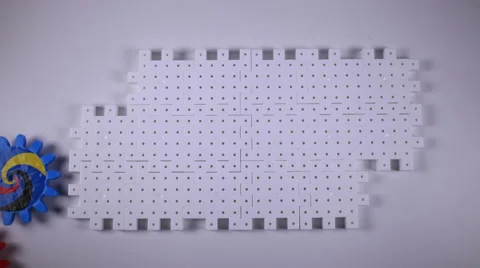 Stop Motion Video of Gears Assembling then Starting Stock Footage 57775575