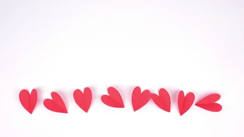 Stop motion VIDEO heart flying on white background. 動画素材 197018374