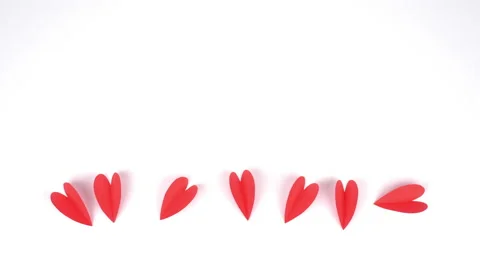 Stop motion VIDEO heart flying on white background. 動画素材 197020967
