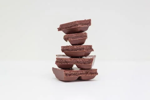 Stop motion video, slices of chocolate in stack disappear. Stock Footage 147946430