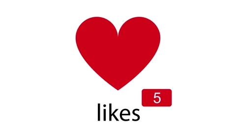 Stop motion like video - social media likes - a lot of likes - red heart Video stock 164552205