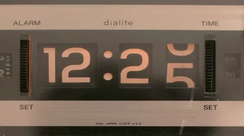 Stop motion vintage flip clock Stock Footage 12676325