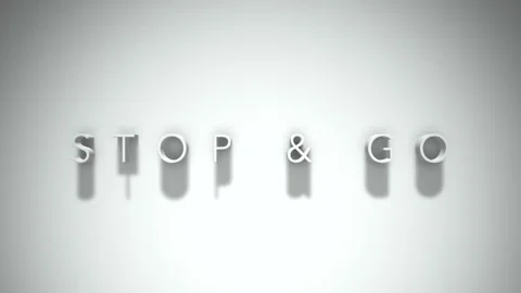 Stop  n  go 3D title animation with shadows on a white background Stock Footage 297512073