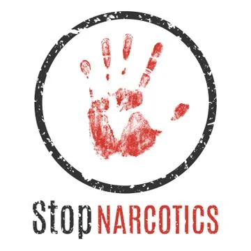 Stop narcotics sign イラスト素材