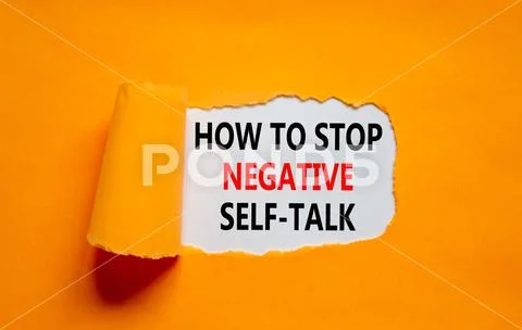 Stop negative self-talk symbol. Concept words How to stop negative self ...