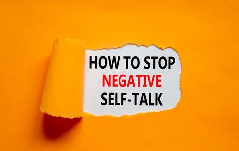 Stop negative self-talk symbol. Concept words How to stop negative self-talk  Stock Photos