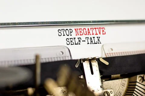 Stop negative self-talk symbol. Concept words Stop negative self-talk typed o Stock Photos