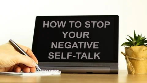 Stop negative self-talk symbol. Concept words How to stop your negative self- Stock Photos