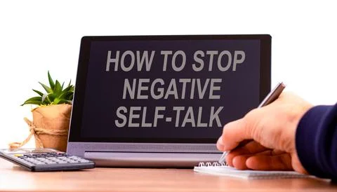 Stop negative self-talk symbol. Concept words How to stop negative self-talk  Stock Photos