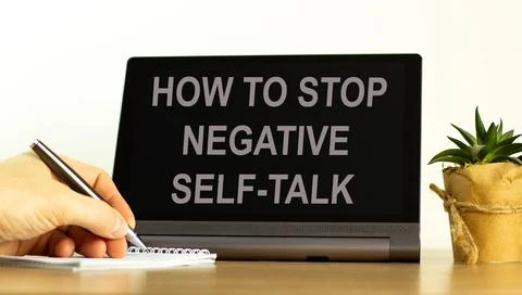 Stop negative self-talk symbol. Concept words How to stop negative self-talk  Stock Photos