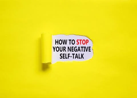 Stop negative self-talk symbol. Concept words How to stop your negative self- Stock Photos