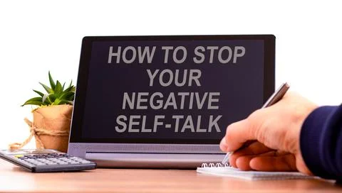 Stop negative self-talk symbol. Concept words How to stop your negative self- Stock Photos