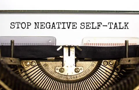 Stop negative self-talk symbol. Concept words Stop negative self-talk typed o Stock Photos