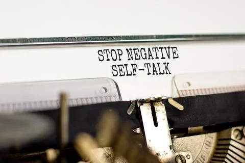Stop negative self-talk symbol. Concept words Stop negative self-talk typed o Stock Photos