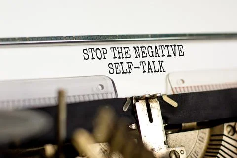 Stop negative self-talk symbol. Concept words Stop the negative self-talk typ Stock Photos