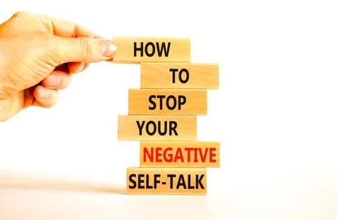 Stop negative self-talk symbol. Concept words Stop to flip your negative self Stock Photos