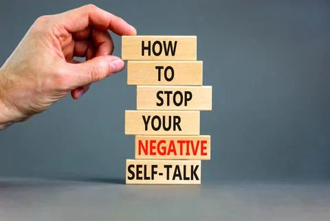 Stop negative self-talk symbol. Concept words Stop to flip your negative self Stock Photos