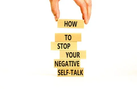 Stop negative self-talk symbol. Concept words Stop to flip your negative self Stock Photos