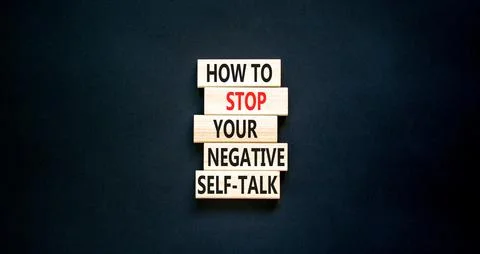 Stop negative self-talk symbol. Concept words How to stop your negative sel.. Stock Photos