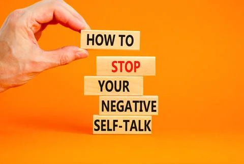Stop negative self-talk symbol. Concept words How to stop your negative sel.. Stock Photos