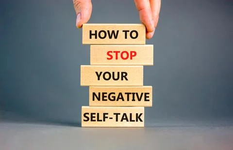 Stop negative self-talk symbol. Concept words How to stop your negative sel.. Stock Photos