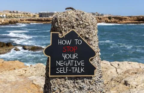 Stop negative self-talk symbol. Concept words How to stop your negative sel.. Stock Photos