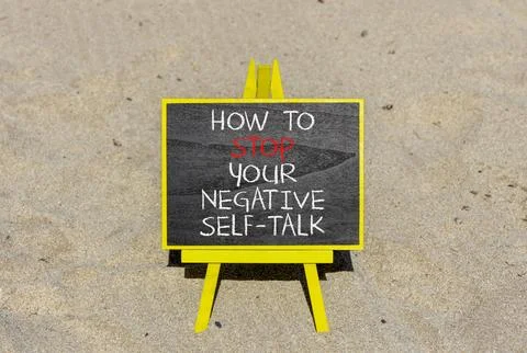 Stop negative self-talk symbol. Concept words How to stop your negative sel.. Stock Photos