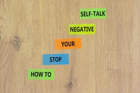 Stop negative self-talk symbol. Concept words How to stop your negative sel.. Stock Photos