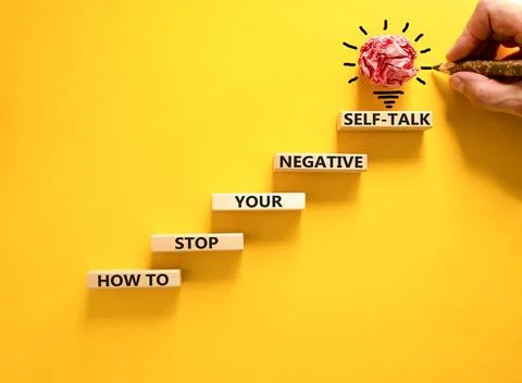 Stop negative self-talk symbol. Concept words How to stop your negative sel.. Stock Photos