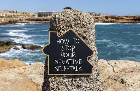 Stop negative self-talk symbol. Concept words How to stop your negative sel.. Stock Photos