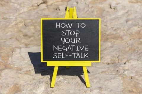 Stop negative self-talk symbol. Concept words How to stop your negative sel.. Stock Photos