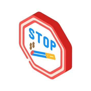 Stop nicotine isometric icon vector illustration Illustrazione stock