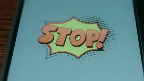 STOP, No sign in comic speech bubble, presentation Stock Footage 310054550