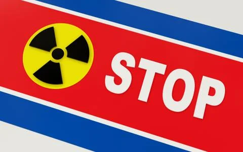 Stop North Korea nuclear program 스톡 일러스트