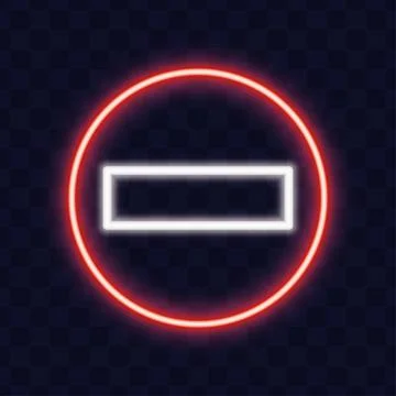Stop, not allowed neon icon. Elements of construction set. Simple icon for we Stock Illustration