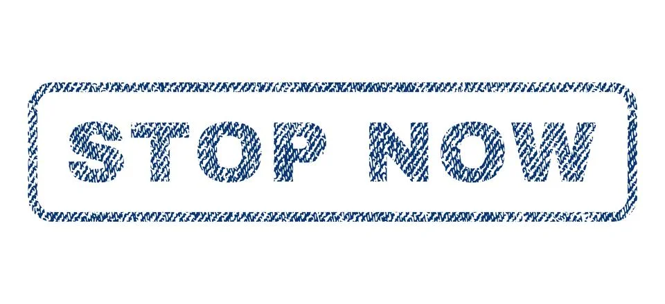 Stop Now Textile Stamp Stock Illustration
