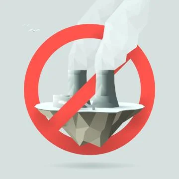 Stop nuclear power plants Stock Illustration