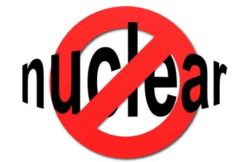 Stop nuclear sign in red Stock Illustration