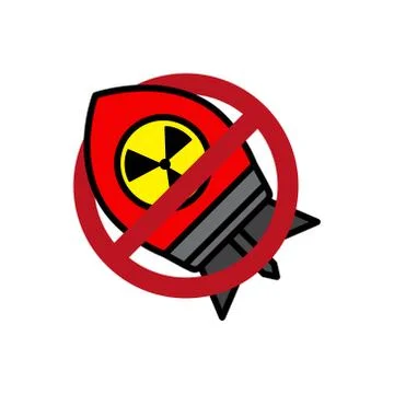 Stop nuclear test flat icon. Design template vector Stock Illustration