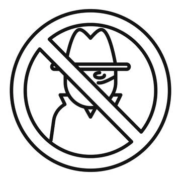 Stop online hacker icon outline vector. Robbery intrusion Stock Illustration